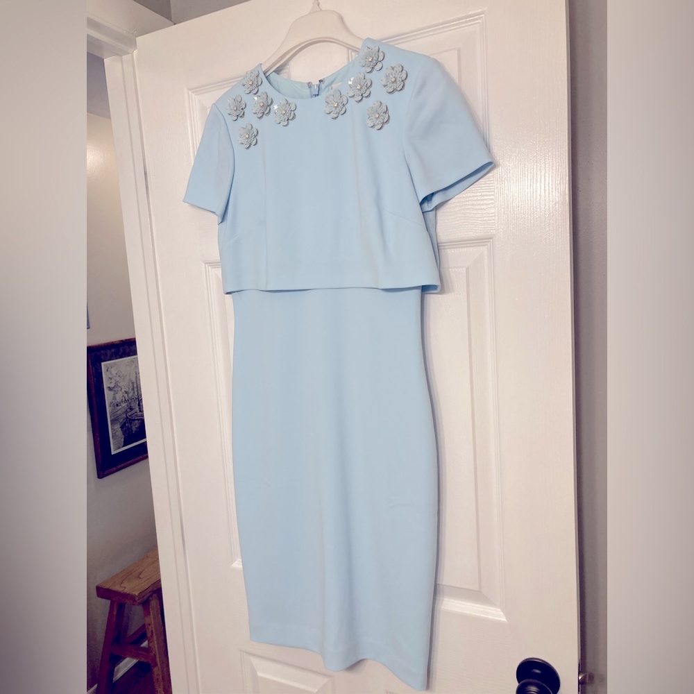 Worn Once - Badgley Mischka Dress with Beaded Floral detail